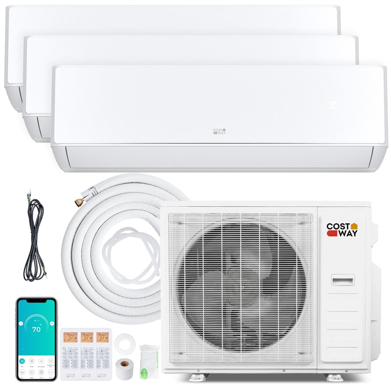 X-Pro 35000 BTU 3 Zone 22.5 SEER2 WiFi Mini Split Air Conditioner Heater, Energy Star Inverter Ductless AC Heat Pump System with Line Set