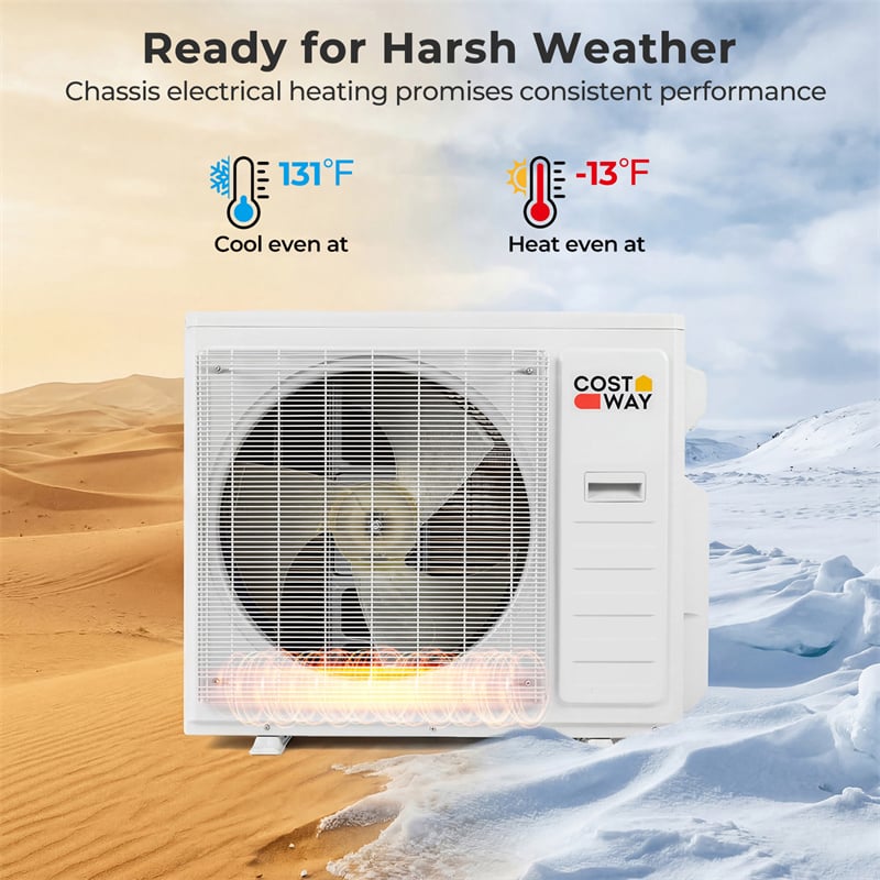 X-Pro 35000 BTU 3 Zone 22.5 SEER2 WiFi Mini Split Air Conditioner Heater, Energy Star Inverter Ductless AC Heat Pump System with Line Set
