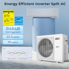 X-Pro 35000 BTU 3 Zone 22.5 SEER2 WiFi Mini Split Air Conditioner Heater, Energy Star Inverter Ductless AC Heat Pump System with Line Set