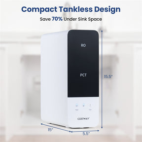 AW-RB05 Alkaline PH+ Reverse Osmosis Water Filter, 8-Stage 800 GPD Tankless Under Sink RO System, Smart LED Faucet, 2:1 Pure to Drain Ratio
