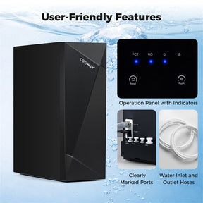 AW-RB20  Alkaline PH+ Reverse Osmosis Water Filter, 8-Stage 800 GPD Tankless Under Sink RO System, Smart LED Faucet, 2:1 Pure to Drain Ratio