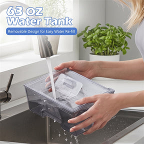 Crescent Ice Maker Countertop, 26 Lbs/24H Ice Machine w/ 11 Ice Thickness Levels, 16 Cubes in 15 Mins, Self-Cleaning & Timer for Home Office Party Bar