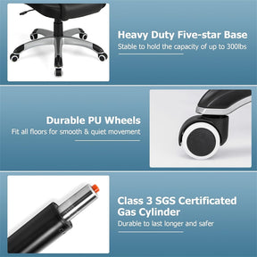 Executive 3D Kneading Massage Office Chair w/ Remote Control, PU Leather Computer Desk Chair w/ Flip-up Armrests, Adjustable Headrest & Lumbar Support