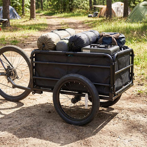Heavy-Duty Bike Cargo Trailer, 99 LBS Metal Bicycle Wagon Cart with Universal Hitch, 16" All-Terrain Tires & Waterproof Bag for Camping Shopping