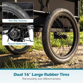 Heavy-Duty Bike Cargo Trailer, 99 LBS Metal Bicycle Wagon Cart with Universal Hitch, 16" All-Terrain Tires & Waterproof Bag for Camping Shopping