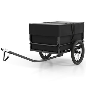 Heavy-Duty Bike Cargo Trailer, 99 LBS Metal Bicycle Wagon Cart with Universal Hitch, 16" All-Terrain Tires & Waterproof Bag for Camping Shopping