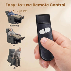 Power Lift Recliner Chair for Elderly, Electric Fabric Recliner Sofa with Remote Control, Side Storage Pocket & Retractable Footrest for Living Room