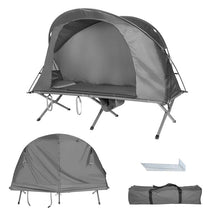 4-in-1 Camping Cot Tent for 1-Person, Foldable Elevated Tent with Waterproof External Cover, Air Mattress & Carrying Bag for Outdoor Hiking