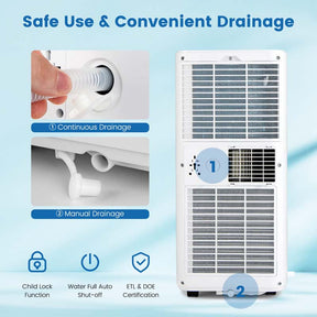 10000 BTU 3-in-1 Portable Air Conditioner with Dehumidifier, Fan Mode, Quiet AC Sleep Mode, 24H Timer, Remote Control