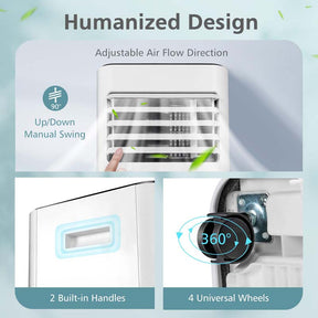 10000 BTU Portable Air Conditioner, 3-in-1 Quiet AC Unit with Fan & Dehumidifier, Sleep Mode, 24H Timer, Window Kit for Rooms up to 350 Sq. Ft