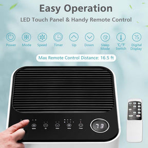 10000 BTU Portable Air Conditioner, 3-in-1 Quiet AC Unit with Fan & Dehumidifier, Sleep Mode, 24H Timer, Window Kit for Rooms up to 350 Sq. Ft