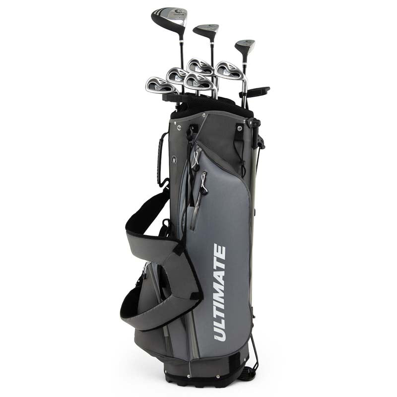 Men's Right Hand Complete Golf Clubs Set, 10 Pieces Golf Club Package Set with 460CC Alloy Driver, Fairway Wood, Putter & Golf Stand Bag