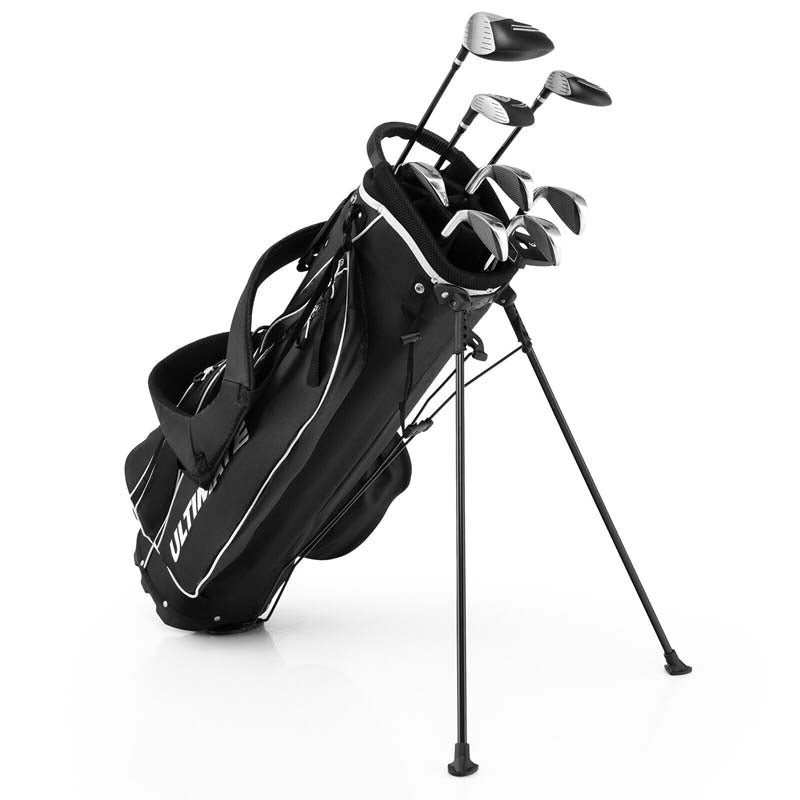 Men's Right Hand Complete Golf Clubs Set, 10 Pieces Golf Club Package Set with 460CC Alloy Driver, Fairway Wood, Putter & Golf Stand Bag