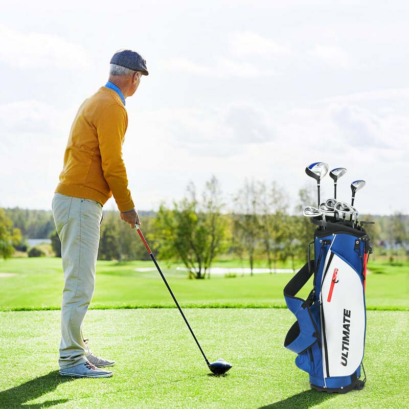 Men's Right Hand Complete Golf Clubs Set, 10 Pieces Golf Club Package Set with 460CC Alloy Driver, Fairway Wood, Putter & Golf Stand Bag
