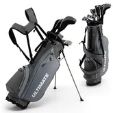 Men's Right Hand Complete Golf Clubs Set, 10 Pieces Golf Club Package Set with 460CC Alloy Driver, Fairway Wood, Putter & Golf Stand Bag