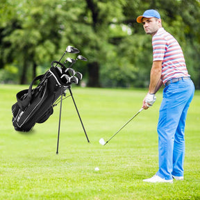 Men's Right Hand Complete Golf Clubs Set, 10 Pieces Golf Club Package Set with 460CC Alloy Driver, Fairway Wood, Putter & Golf Stand Bag