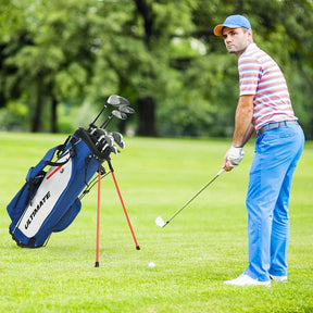 Men's Right Hand Complete Golf Clubs Set, 10 Pieces Golf Club Package Set with 460CC Alloy Driver, Fairway Wood, Putter & Golf Stand Bag