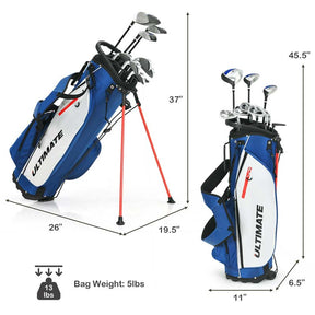 Men's Right Hand Complete Golf Clubs Set, 10 Pieces Golf Club Package Set with 460CC Alloy Driver, Fairway Wood, Putter & Golf Stand Bag