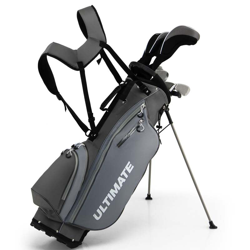 Men's Right Hand Complete Golf Clubs Set, 10 Pieces Golf Club Package Set with 460CC Alloy Driver, Fairway Wood, Putter & Golf Stand Bag