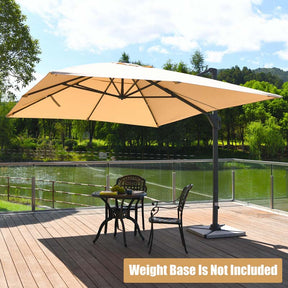 10 x 13FT Patio Umbrella Outdoor Rectangular Cantilever Umbrella for Market, Hanging Offset Umbrella with 360° Rotation