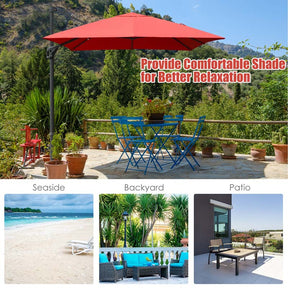 10 x 13FT Patio Umbrella Outdoor Rectangular Cantilever Umbrella for Market, Hanging Offset Umbrella with 360° Rotation