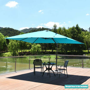 10 x 13FT Patio Umbrella Outdoor Rectangular Cantilever Umbrella for Market, Hanging Offset Umbrella with 360° Rotation