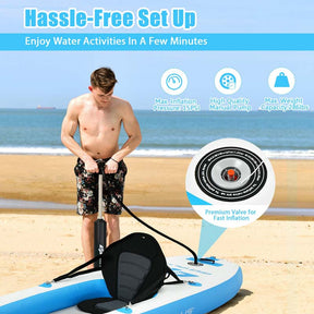 1-Person Inflatable Kayak for Touring & Fishing with Adjustable Aluminum Oars, 11FT Portable Recreational Rowboat Canoe Raft