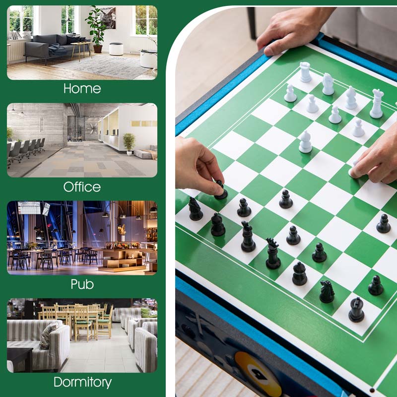 12-in-1 Multi Game Table Set, 48" Combo Game Table with Foosball, Hockey, Ping Pong, Pool, Chess, Bowling, Checkers & Shuffleboard for Home Office Bar