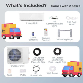 12000 BTU 22 SEER2 WiFi Mini Split Air Conditioner & Heater, 208-230V Inverter Ductless AC Heat Pump, Works with Alexa, Cools up to 750 Sq Ft