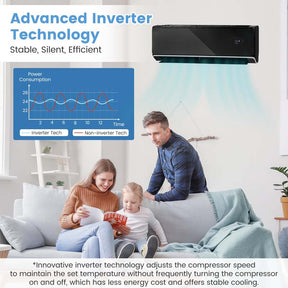 12000 BTU 22 SEER2 WiFi Mini Split Air Conditioner & Heater, 208-230V Inverter Ductless AC Heat Pump, Works with Alexa, Cools up to 750 Sq Ft
