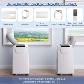 12000 BTU Portable Air Conditioner with Remote Control Cooling Fan Dehumidifier