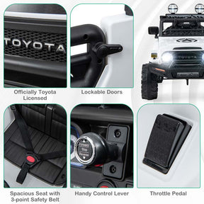 Licensed Toyota FJ Cruiser Kids Ride on Truck, 12V 7Ah Battery Powered Electric Toy Car w/Remote Control, Shock Suspension