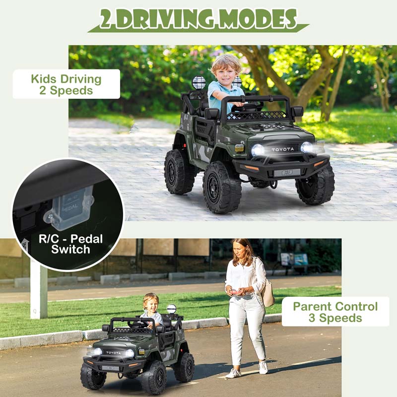 Licensed Toyota FJ Cruiser Kids Ride on Truck, 12V 7Ah Battery Powered Electric Toy Car w/Remote Control, Shock Suspension