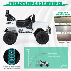 Licensed Toyota FJ Cruiser Kids Ride on Truck, 12V 7Ah Battery Powered Electric Toy Car w/Remote Control, Shock Suspension