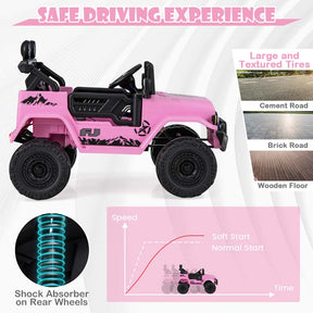 Licensed Toyota FJ Cruiser Kids Ride on Truck, 12V 7Ah Battery Powered Electric Toy Car w/Remote Control, Shock Suspension