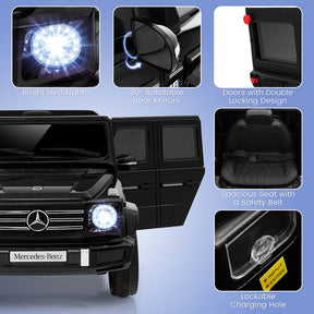 Licensed Mercedes Benz G500 Kids Ride On Car Truck with Rocking Mode, 12V Battery Powered 4WD G Wagon Electric Toy Vehicle
