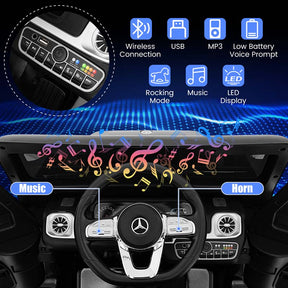 Licensed Mercedes Benz G500 Kids Ride On Car Truck with Rocking Mode, 12V Battery Powered 4WD G Wagon Electric Toy Vehicle