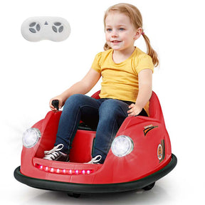 12V Electric Kids Ride on Bumper Car with Remote Control, 360° Spin & LED Lights, Battery Powered Baby Bumping Toy Car for Toddlers Ages 2-5