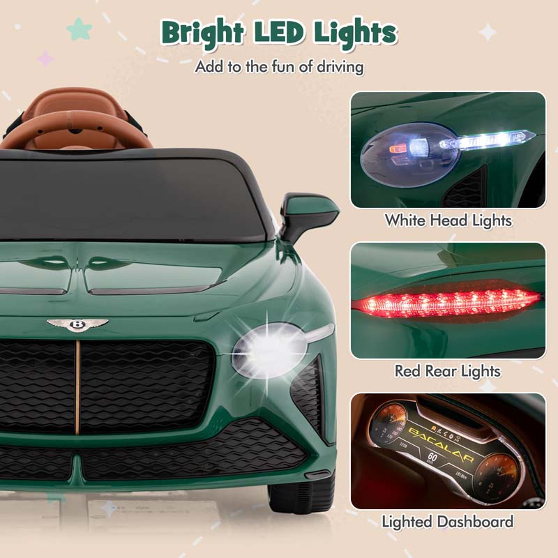 12V Licensed Bentley Bacalar Battery Kids Ride-on Toy Car with Remote Control, Scissor Doors, Lights & Sound Effects