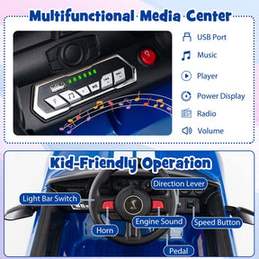 12V Kids Ride-On Car, Licensed Ford Mustang Shelby GT500 Electric Vehicle Racing Car with Remote Control, 2 Speeds & LED Lights for Ages 3-8