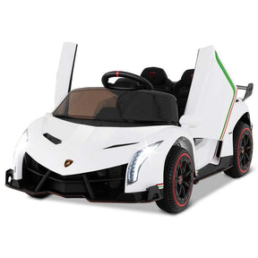 12V Licensed Lamborghini 4WD Kids Ride On Sports Car, Electric Vehicle with Remote Control, 3 Speeds, Hydraulic Doors, LED Lights & Music