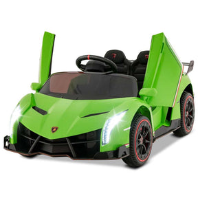 12V Licensed Lamborghini 4WD Kids Ride On Sports Car, Electric Vehicle with Remote Control, 3 Speeds, Hydraulic Doors, LED Lights & Music