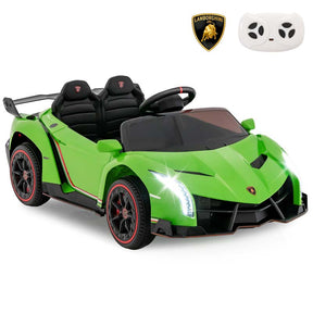 12V Licensed Lamborghini 4WD Kids Ride On Sports Car, Electric Vehicle with Remote Control, 3 Speeds, Hydraulic Doors, LED Lights & Music