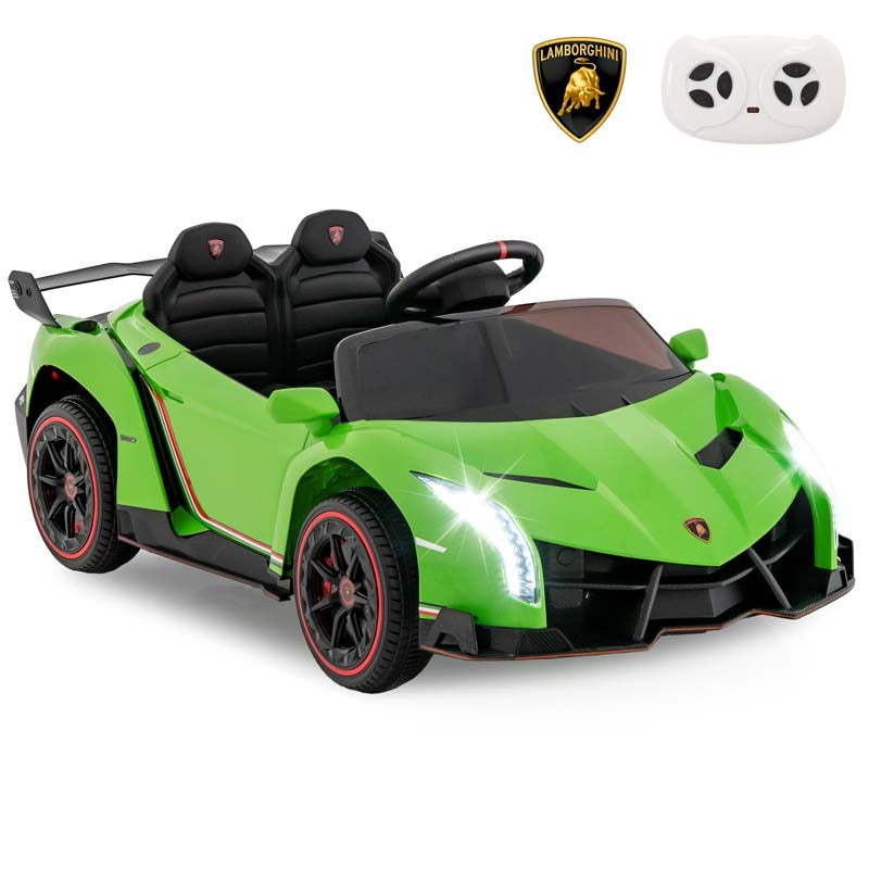 12V Licensed Lamborghini 4WD Kids Ride On Sports Car, Electric Vehicle with Remote Control, 3 Speeds, Hydraulic Doors, LED Lights & Music