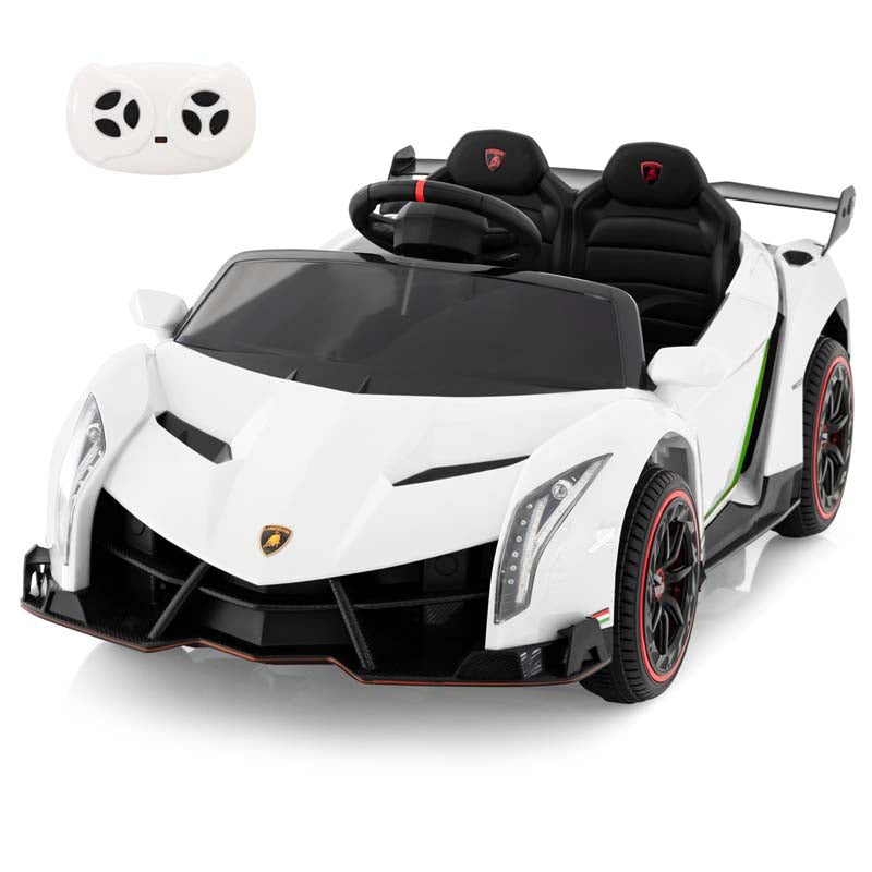 12V Licensed Lamborghini 4WD Kids Ride On Sports Car, Electric Vehicle with Remote Control, 3 Speeds, Hydraulic Doors, LED Lights & Music