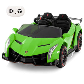 12V Licensed Lamborghini 4WD Kids Ride On Sports Car, Electric Vehicle with Remote Control, 3 Speeds, Hydraulic Doors, LED Lights & Music