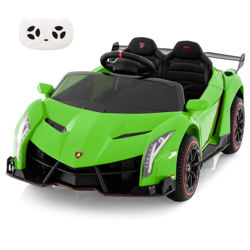 12V Licensed Lamborghini 4WD Kids Ride On Sports Car, Electric Vehicle with Remote Control, 3 Speeds, Hydraulic Doors, LED Lights & Music