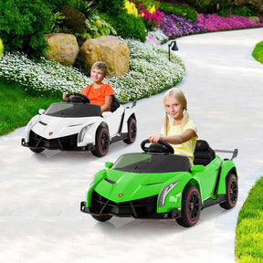 12V Licensed Lamborghini 4WD Kids Ride On Sports Car, Electric Vehicle with Remote Control, 3 Speeds, Hydraulic Doors, LED Lights & Music