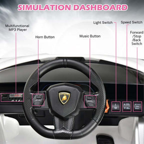 12V Licensed Lamborghini Sian FKP 37 Kids Ride-On Car with Remote, Electric Toy Roadster Carbon Fiber Textured for Toddler