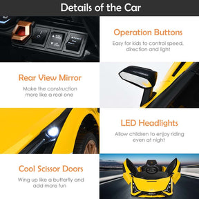 12V Licensed Lamborghini Sian FKP 37 Kids Ride-On Car with Remote, Electric Toy Roadster Carbon Fiber Textured for Toddler